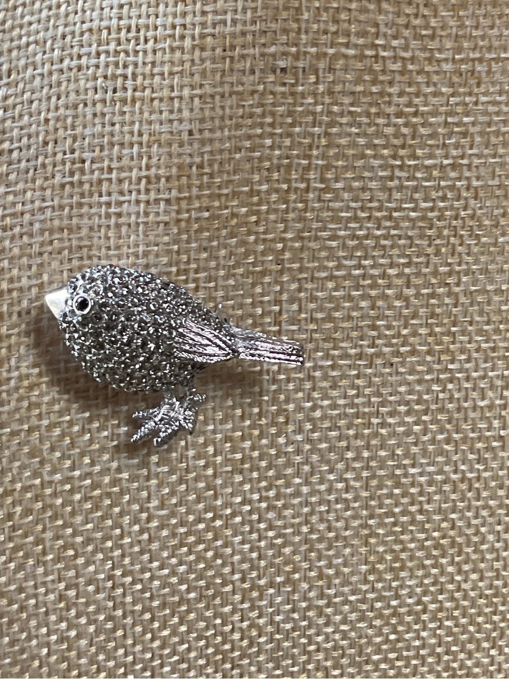 Ciner Baby Bird Black Diamond Rhinestone Brooch